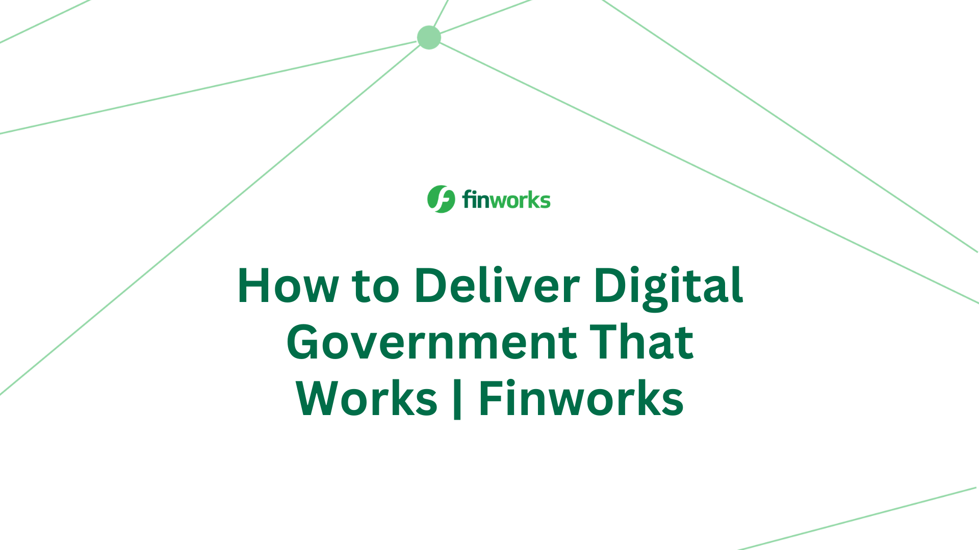 How to Deliver Digital Government That Works | Finworks